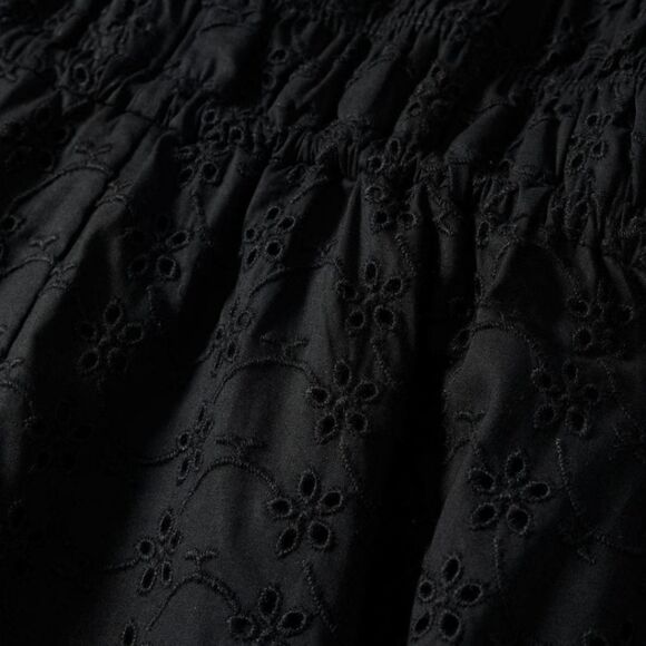 Mango Black Open Work Eyelet Halter with Ruffle Hem Dress - Picture 6 of 12